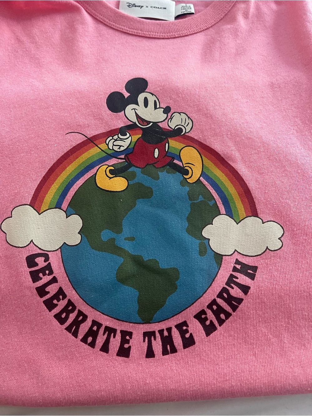 Coach x Disney Mickey Mouse “Celebrate the Earth Rainbow T-Shirt Oversized Small